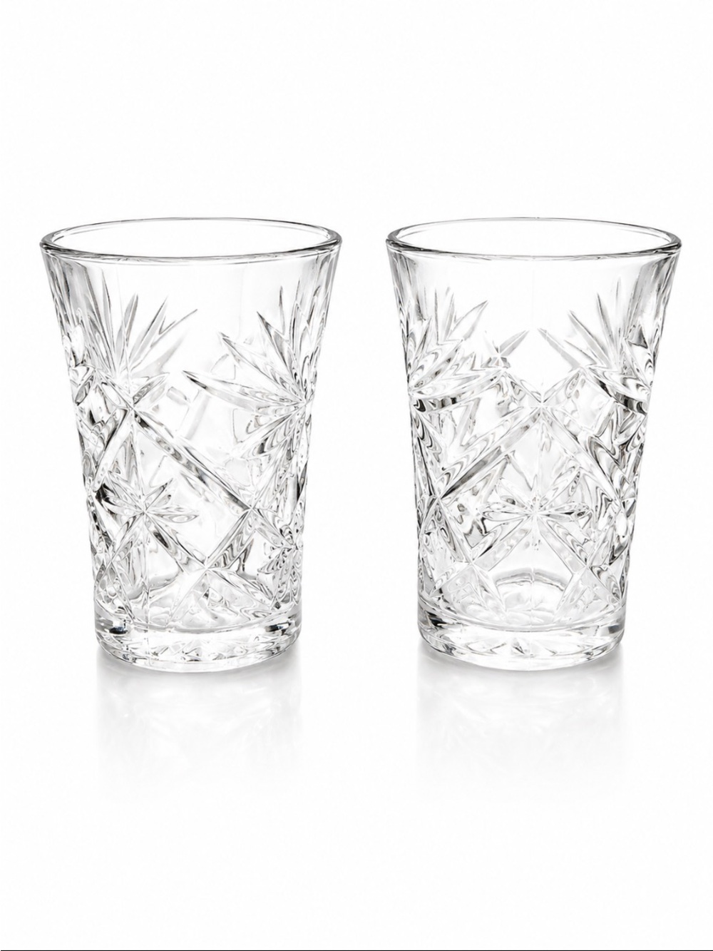 ANCHOR HOCKING Prescut Clear 3-1/2" Flared Oatmeal Flat Juice Glass Set “VTG